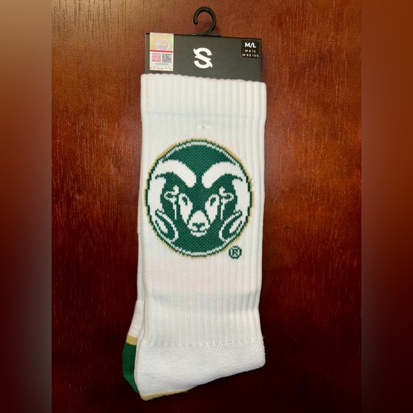 COLORADO STATE STRIDELINE CREW SOCKS NWT MEN’S SHOE SIZE 8-12 - Picture 1 of 2